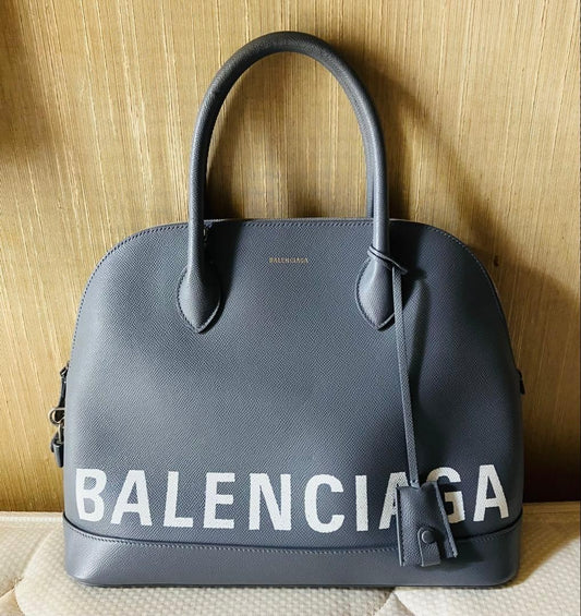 Balenciaga Top Handle Ville M Grey Shoulder Bag Handbag #QYI8SF