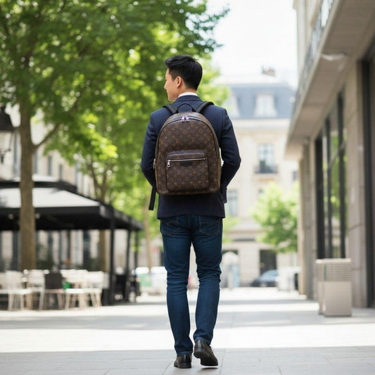 LOUIS VUITTON Josh Backpack Monogram Macassar Black Brown #QYJXR2