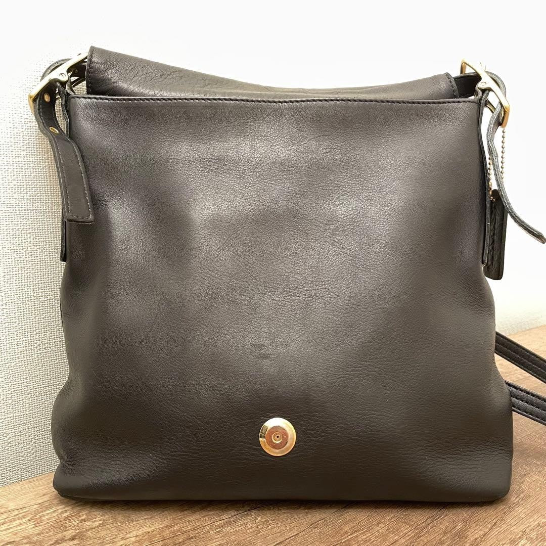 OLD COACH 9829 Black Leather Shoulder Bag #QYJXWW