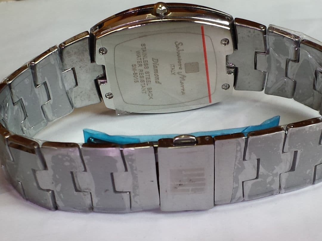 Luxury Tungsten Quartz Watch Blue Shell Dial 4 Natural Diamonds Sapphire #QY267O
