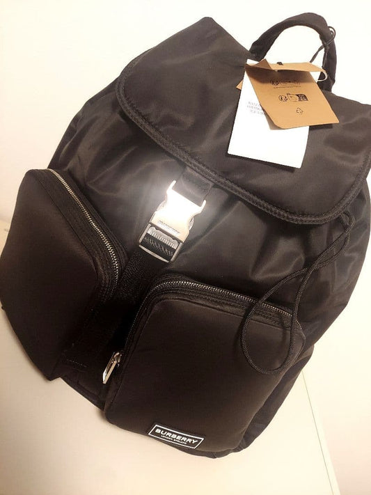 BURBERRY Nylon Backpack Black Logo Tag New Unused #QYB5RN