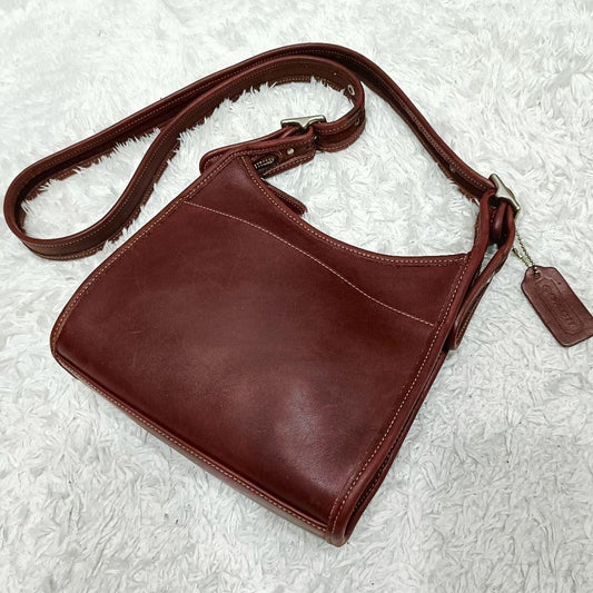 Old Coach 9997 Shoulder Bag, Vintage Leather, Bordeaux #QY2SMH