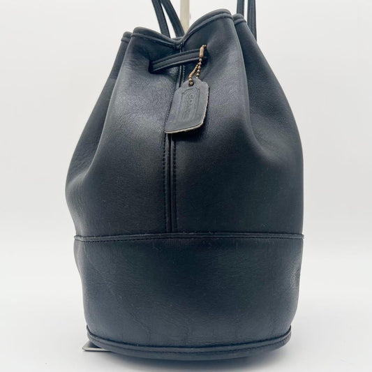 COACH Shoulder Bag, Drawstring, Leather, 9984, Black #QYF83G