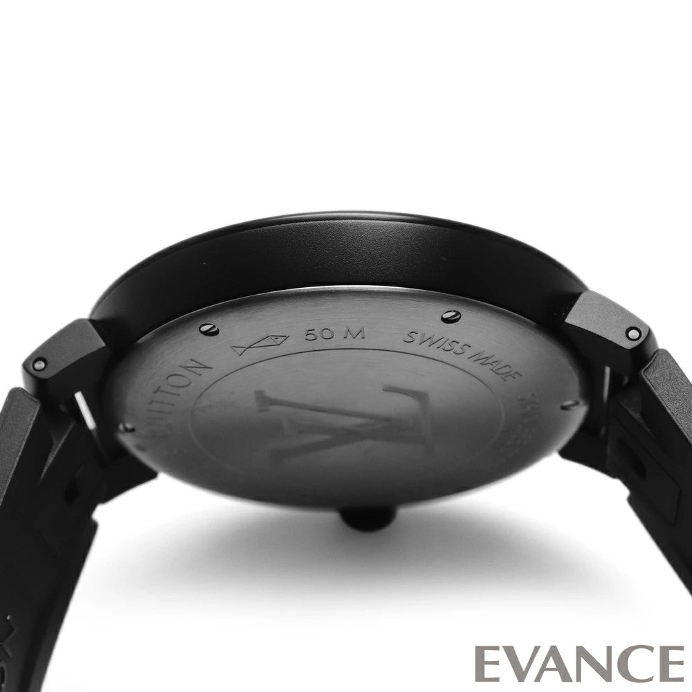 Weekly Special: LOUIS VUITTON Tambour Slim Rainbow QA113 Black Men's Wat #QYCFMJ