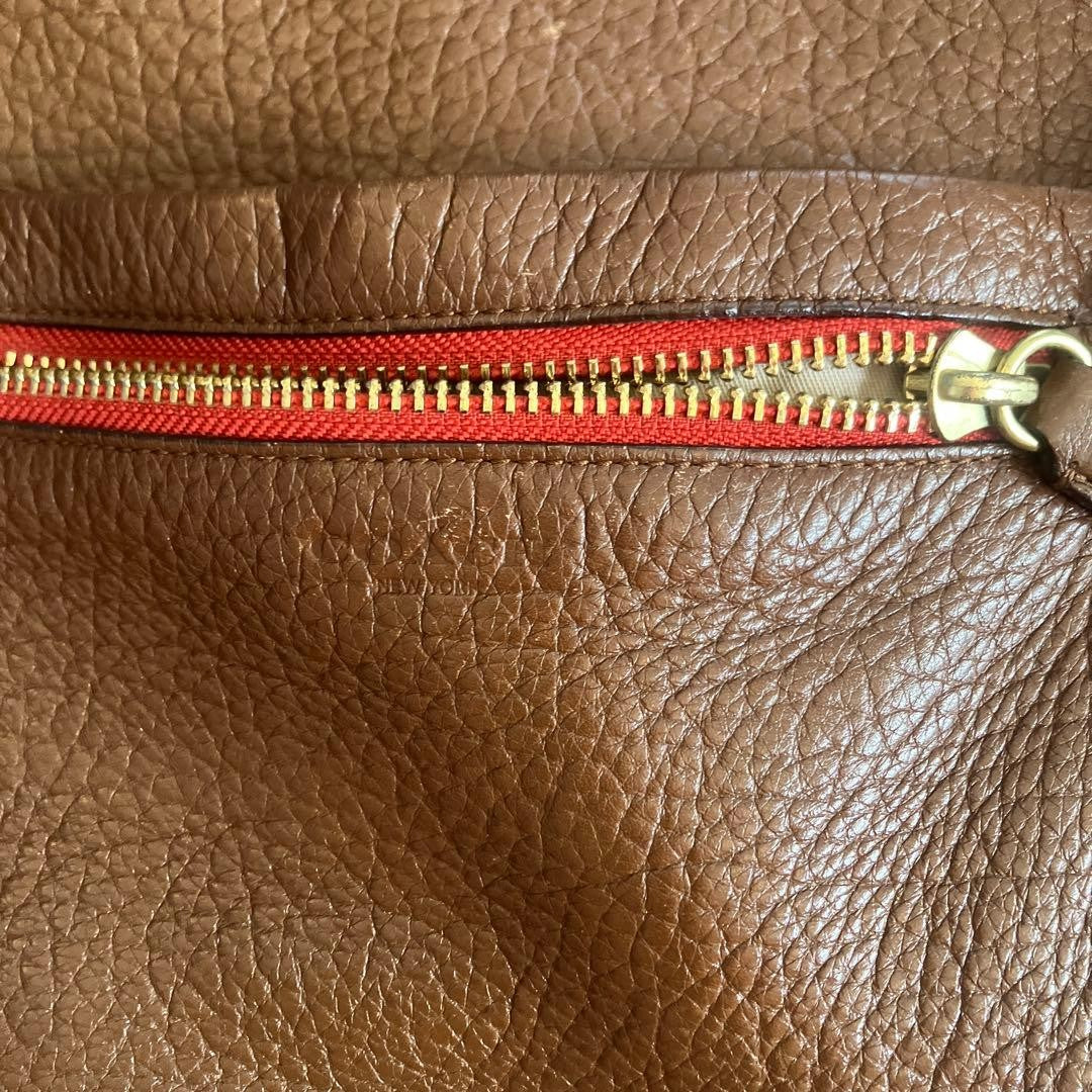 Brown leather shoulder bag with tassel #QY2DHB