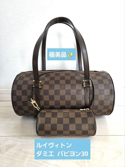 LOUIS VUITTON Damier Papillon 30 Handbag #QYK676