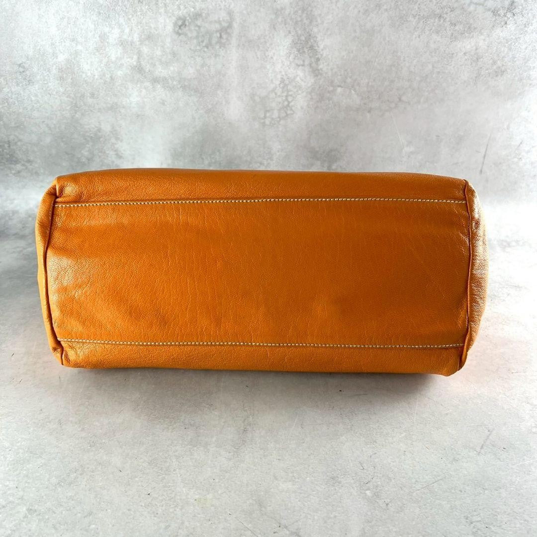 Y2K archive Miu Miu handbag, leather, orange #QYC0FM
