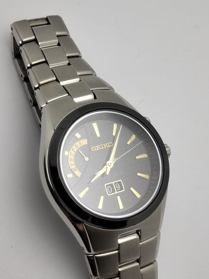 Seiko Spirit Radio Solar Big Calendar Day Date Day of the Week Titanium #PGCNXN