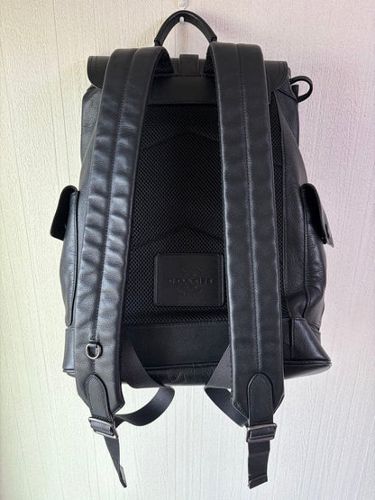 COACH Black High Genuine Leather Backpack #QYINQQ