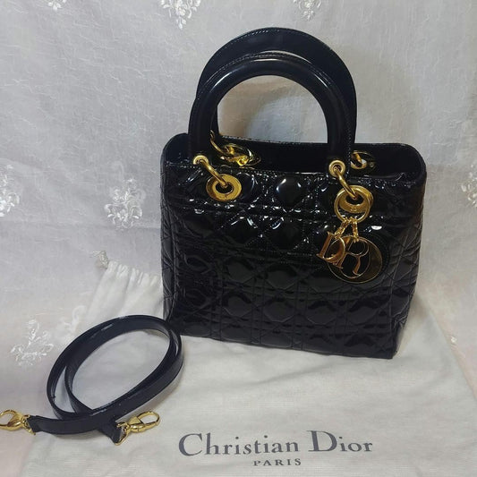 Christian Dior Enamel Black Lady Dior #QYEU49