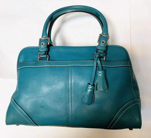 COACH Turquoise Leather Boston Bag #QYC0VL