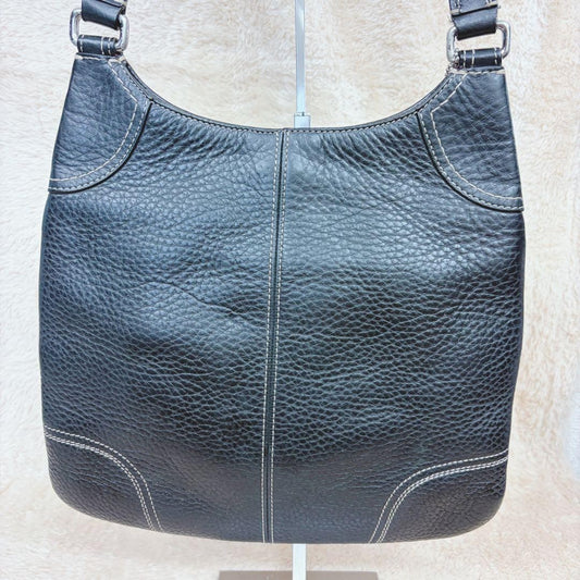 COACH Turnlock All-Leather Shoulder Bag, Black #QY7B9K