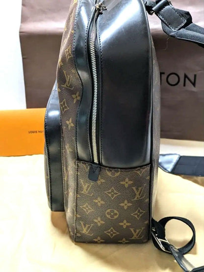 LOUIS VUITTON Josh Backpack Monogram Macassar Black Brown #QYJXR2