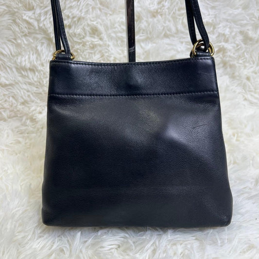 COACH Old Coach Shoulder Bag, Leather, Black #QY1APA