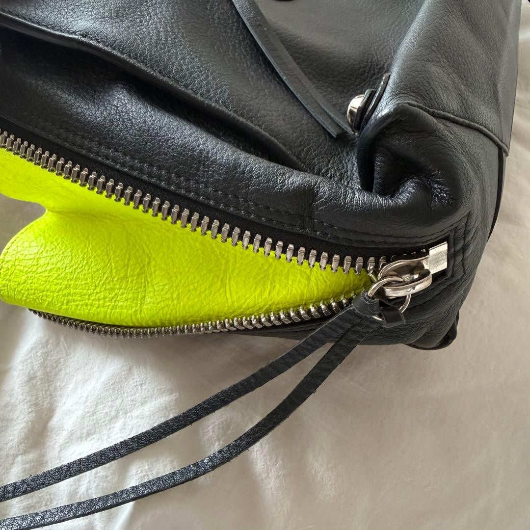 BALENCIAGA Paper Handbag, Black and Neon Yellow #QYCHMV