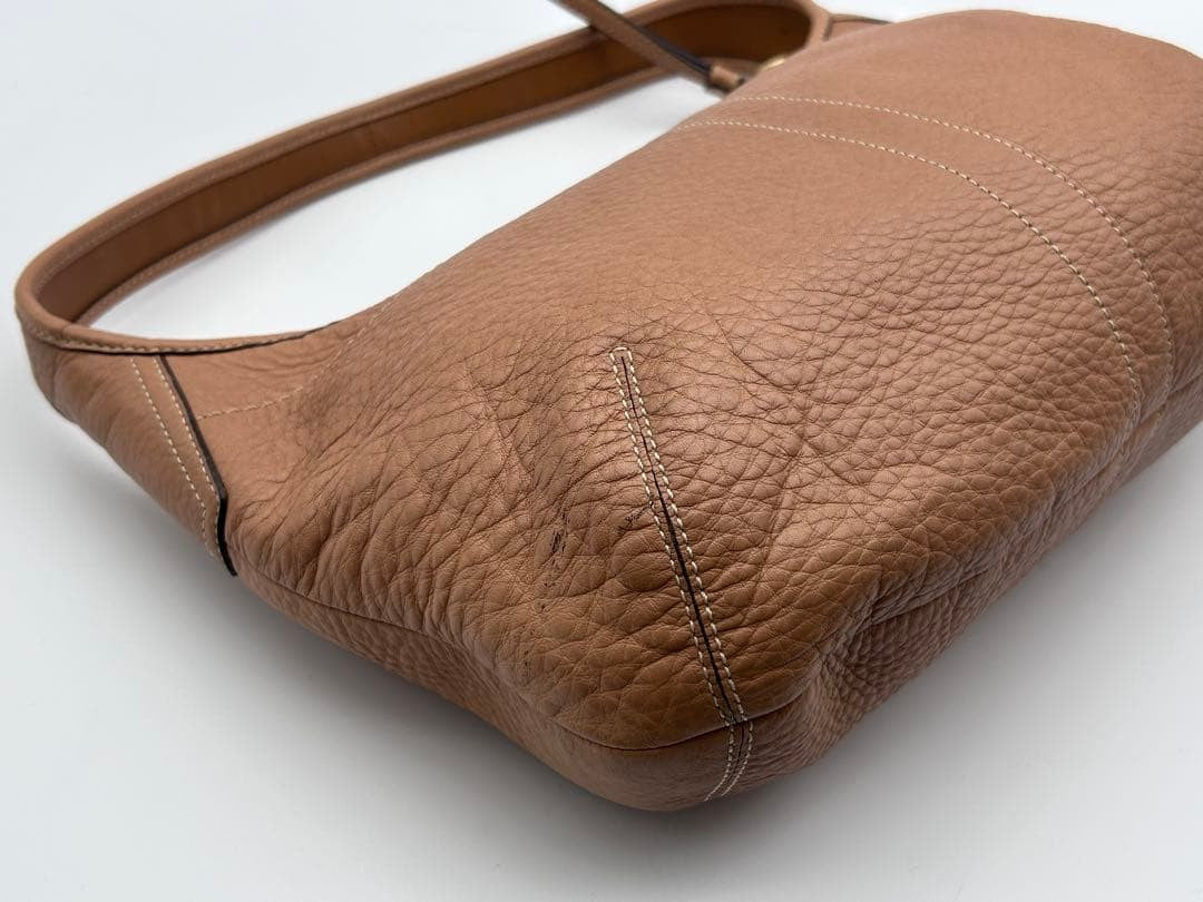 Y2KCOACH Leather One-Shoulder Bag, Beige #QY42WS
