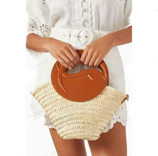 CHRISTIAN LOUBOUTIN small basket bag, Beige, Leather #QY4XIC