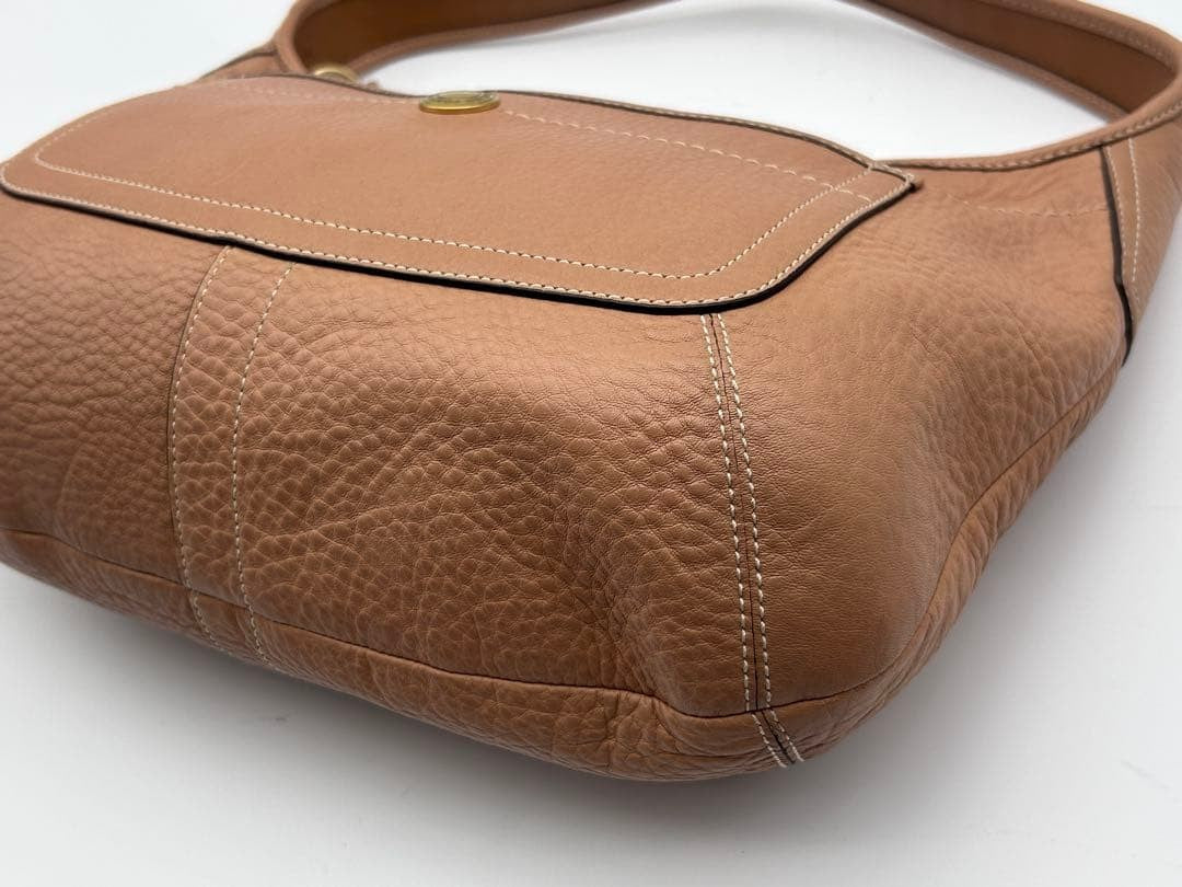 Y2KCOACH Leather One-Shoulder Bag, Beige #QY42WS