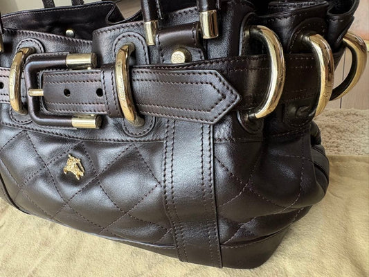 Burberry handbag, quilted, dark brown #QY07ZD