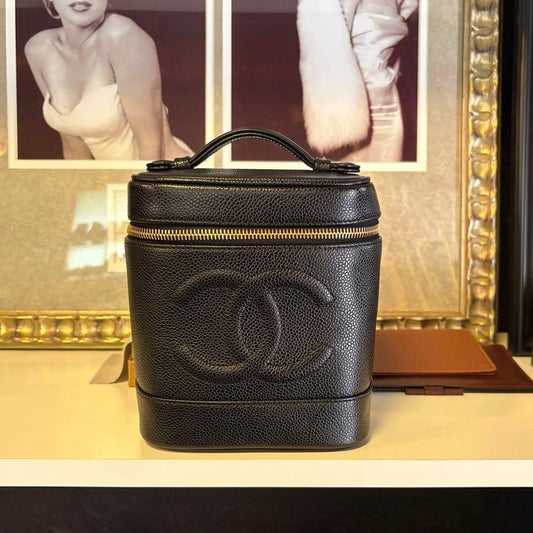 CHANEL Vanity Bag, Caviar Leather, Black #QYDISP