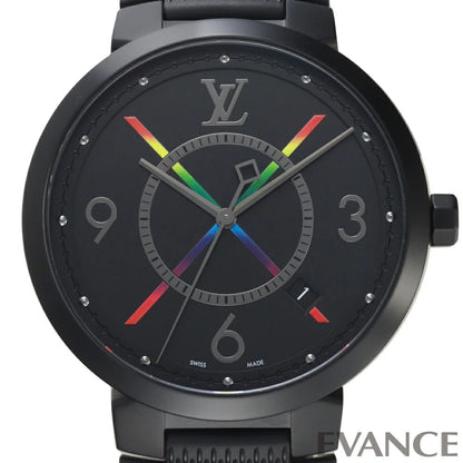 Weekly Special: LOUIS VUITTON Tambour Slim Rainbow QA113 Black Men's Wat #QYCFMJ