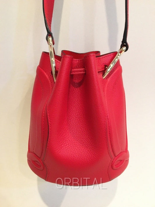 Christian Louboutin BY MY SIDE Leather Bucket Bag Shoulder Bag, Red #QYC04M