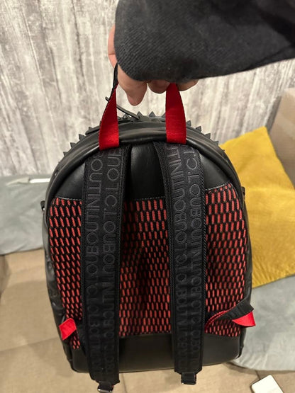 CHRISTIAN LOUBOUTIN Backparis Backpack Black Calf Leather Italy #QYI8FF