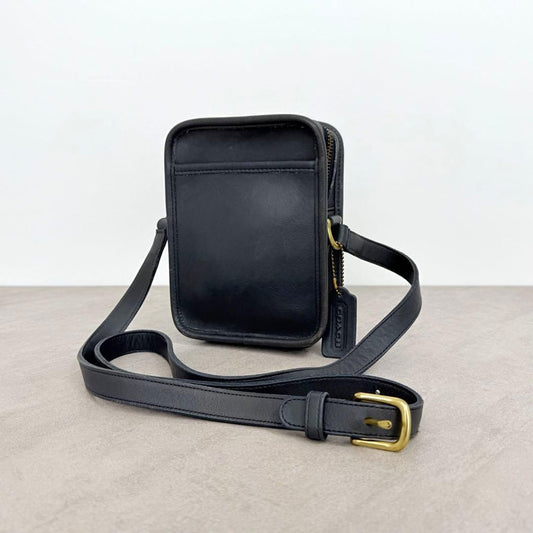 COACH Old Coach shoulder bag/pouch, navy Leather Women #QY98GF