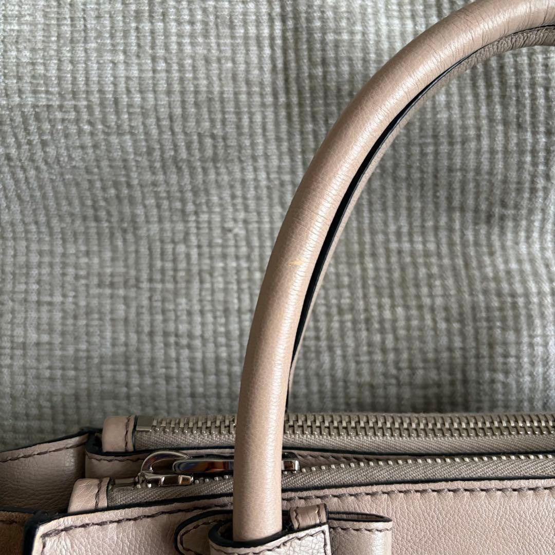 PRADA Leather x Suede 2-Way Shoulder Bag, Greige #QY6VVR