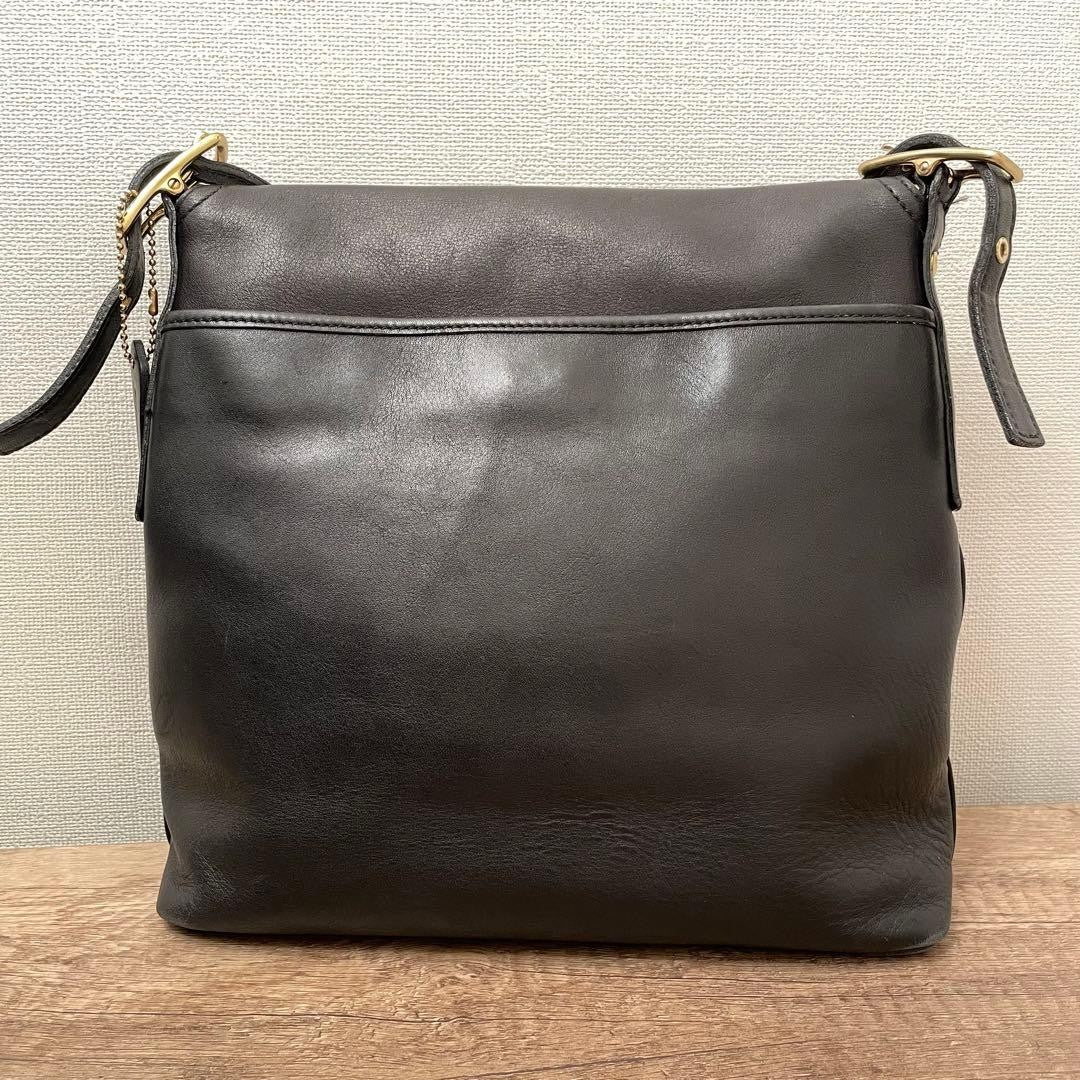 OLD COACH 9829 Black Leather Shoulder Bag #QYJXWW