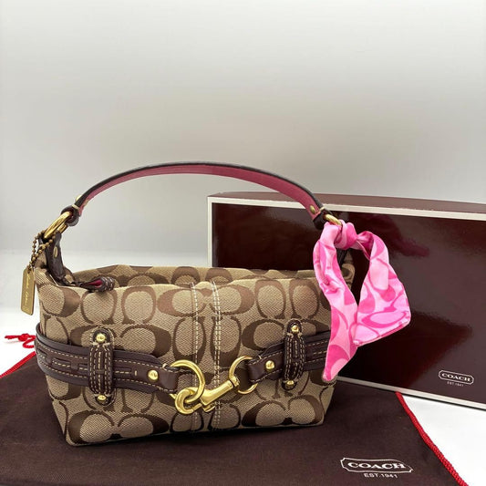 Coach Hobo One-Shoulder Accessory Pouch Bandana Pink #QY7JOE
