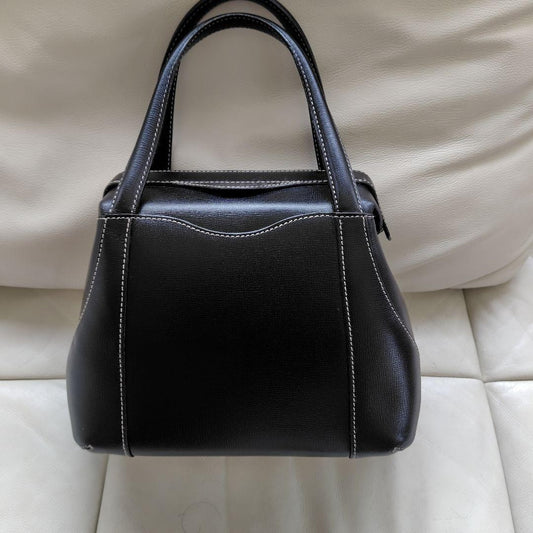 Valextra black handbag, cowhide leather. #QYC11V