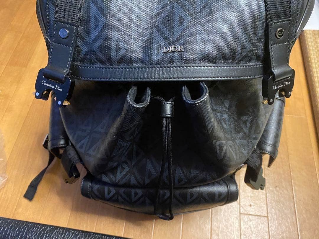 DIOR Hit The Road Backpack CD Diamond Canvas Black #QYBDL3