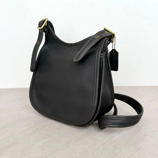 COACH Old Coach shoulder bag with gold hardware, black., Genuine Leather #QY90SF
