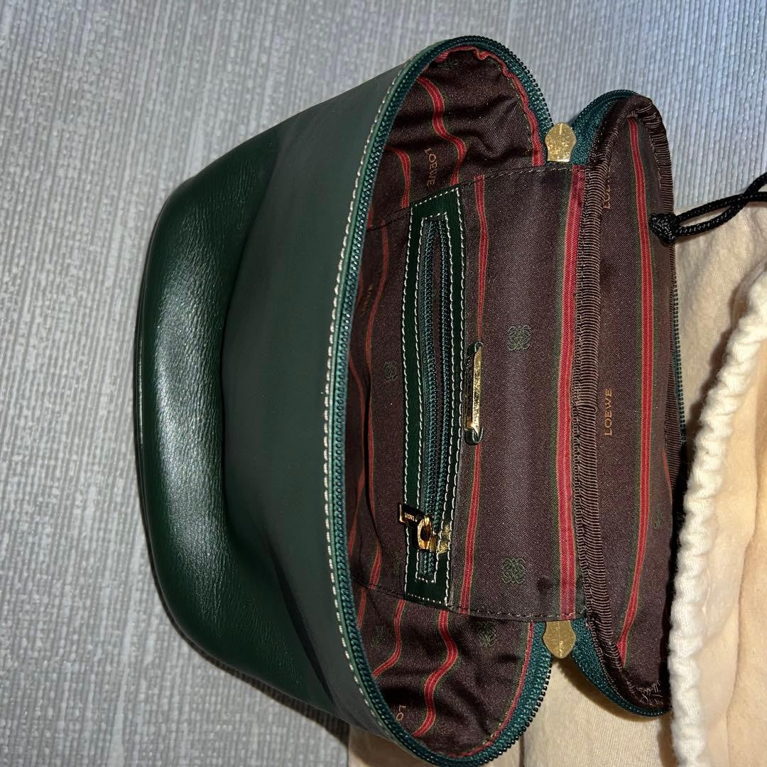 LOEWE Velazquez Metal Handle Combination Leather Bag Mint #QY8F9R