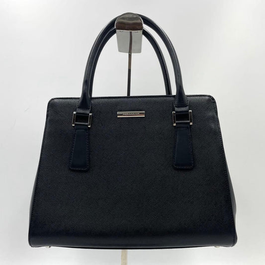 Burberry Nova Check Handbag, Black Saffiano Leather #QYJIGX