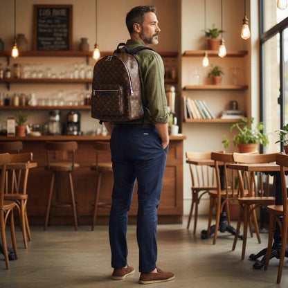 LOUIS VUITTON Josh Backpack Monogram Macassar Black Brown #QYJXR2