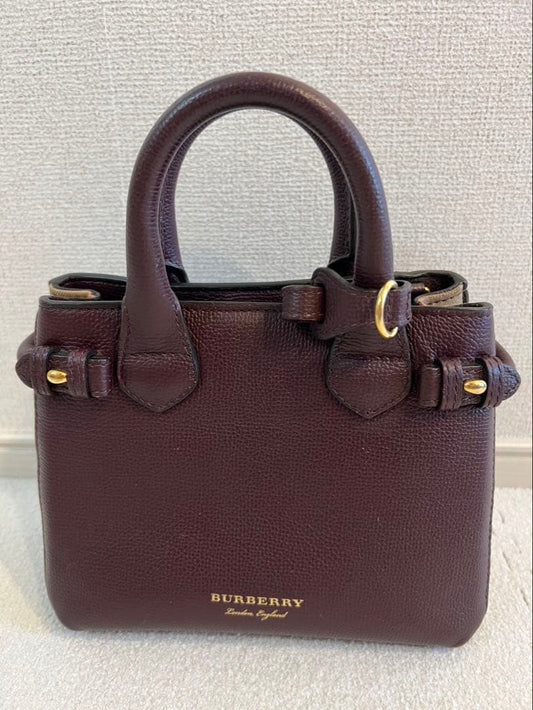 BURBERRY handbag, dark brown #QY3NK5