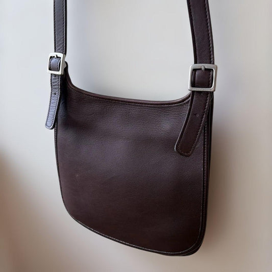 COACH Classic Old Coach 9135 Leather Shoulder Bag, Brown, Made in USA, 】 #QYD3G0