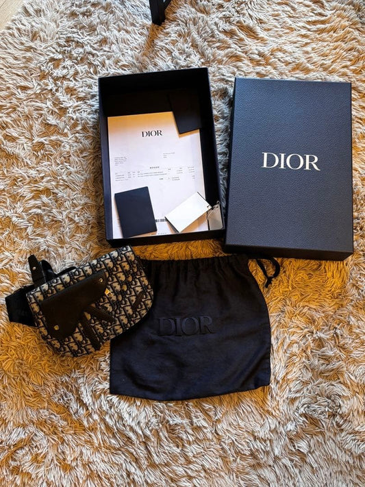 CHRISTIAN DIOR Saddle Bag Body Bag Shoulder Bag Canvas #QY72S1