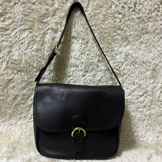 COACH Old Coach Shoulder Bag, Black Flap #QYGQFY