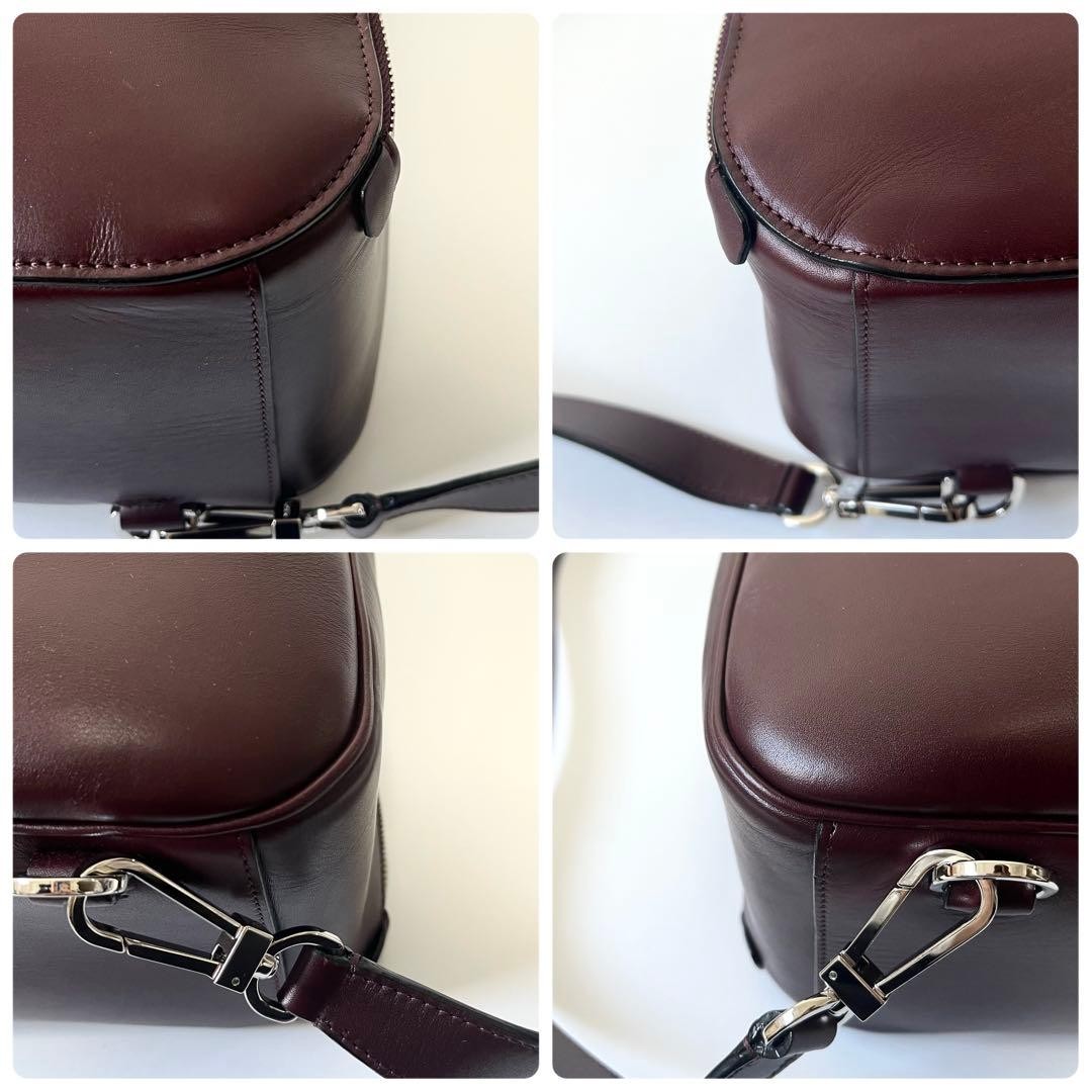 VALEXTRA My Logo Backpack Leather Bordeaux Burgundy Men #QY3G0E