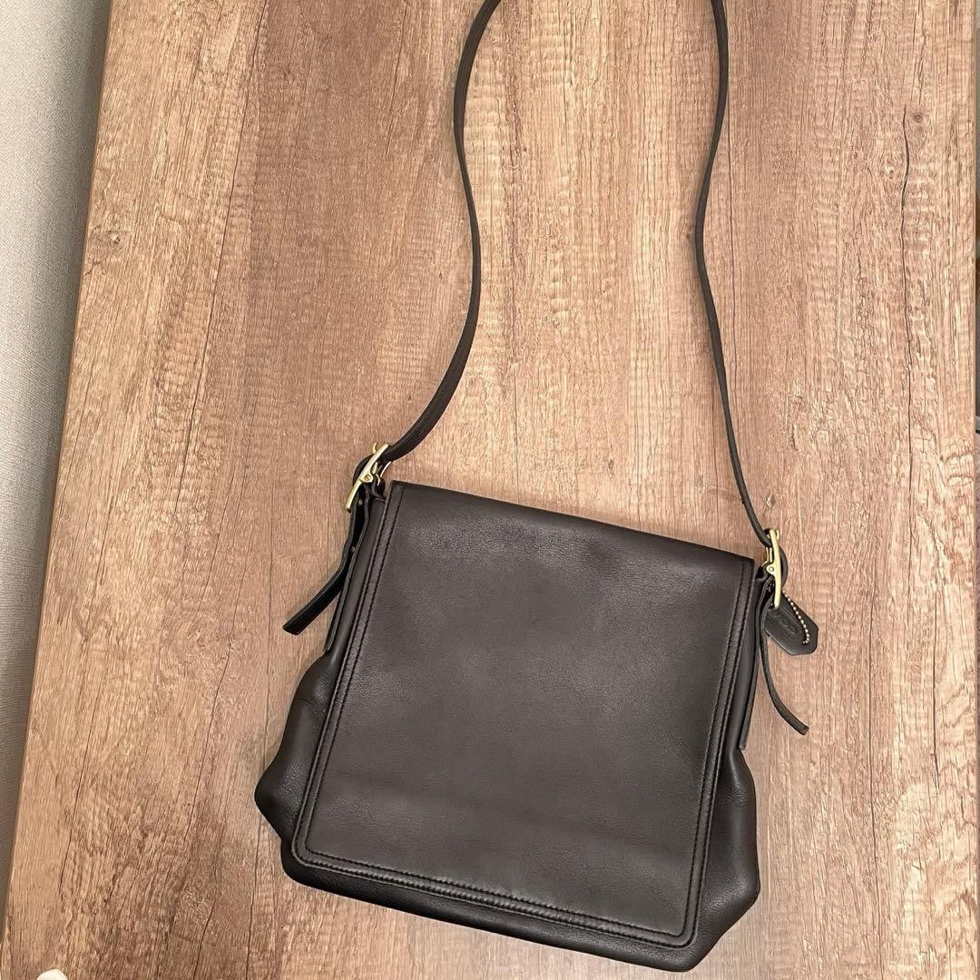 OLD COACH 9829 Black Leather Shoulder Bag #QYJXWW