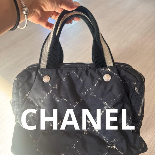 CHANEL handbag, nylon, black #QYFWPW