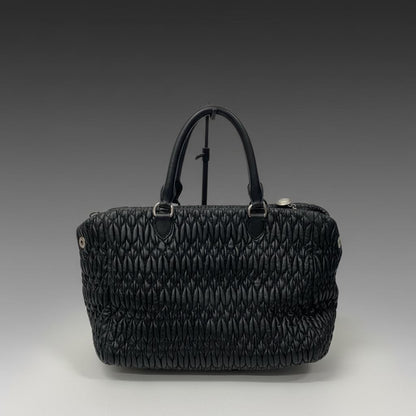MIU MIU Matelass? handbag, black leather Women #QY1QWJ
