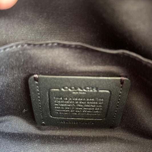COACH Black Canvas Shoulder Bag with Card Case Tag Unused #QYJAKI