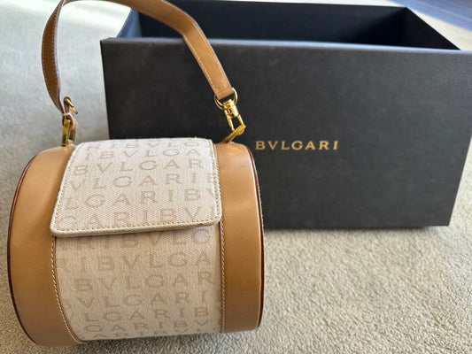 BVLGARI cylindrical handbag in beige #QYAB4G