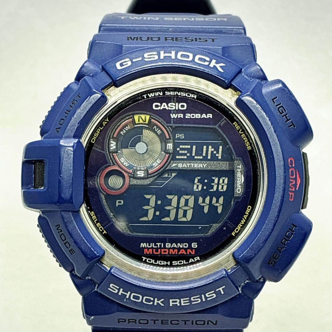 G-SHOCK Mudman GW-9300NV Men in Navy Radio-Controlled Solar Watch #QY987I