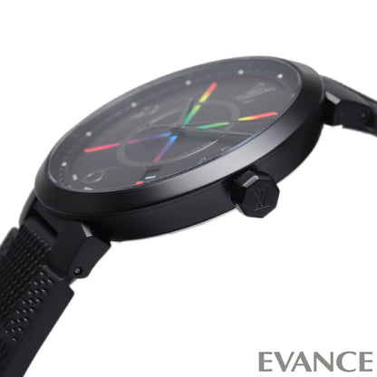 Weekly Special: LOUIS VUITTON Tambour Slim Rainbow QA113 Black Men's Wat #QYCFMJ