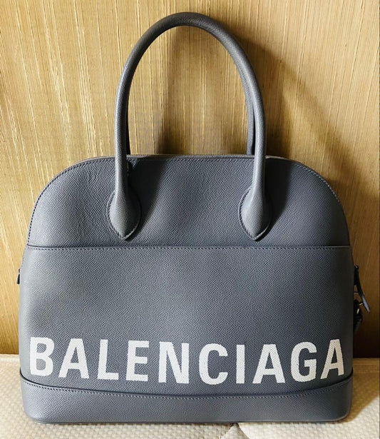 Balenciaga Top Handle Ville M Grey Shoulder Bag Handbag #QYI8SF